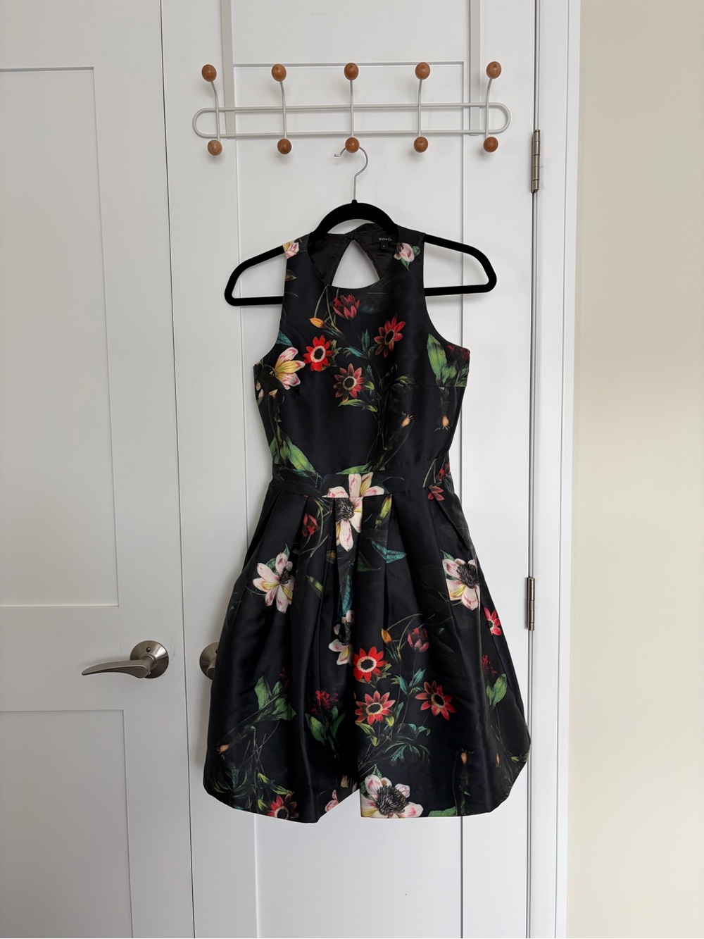 RW&CO. Black Floral Fit-and-Flare Dress